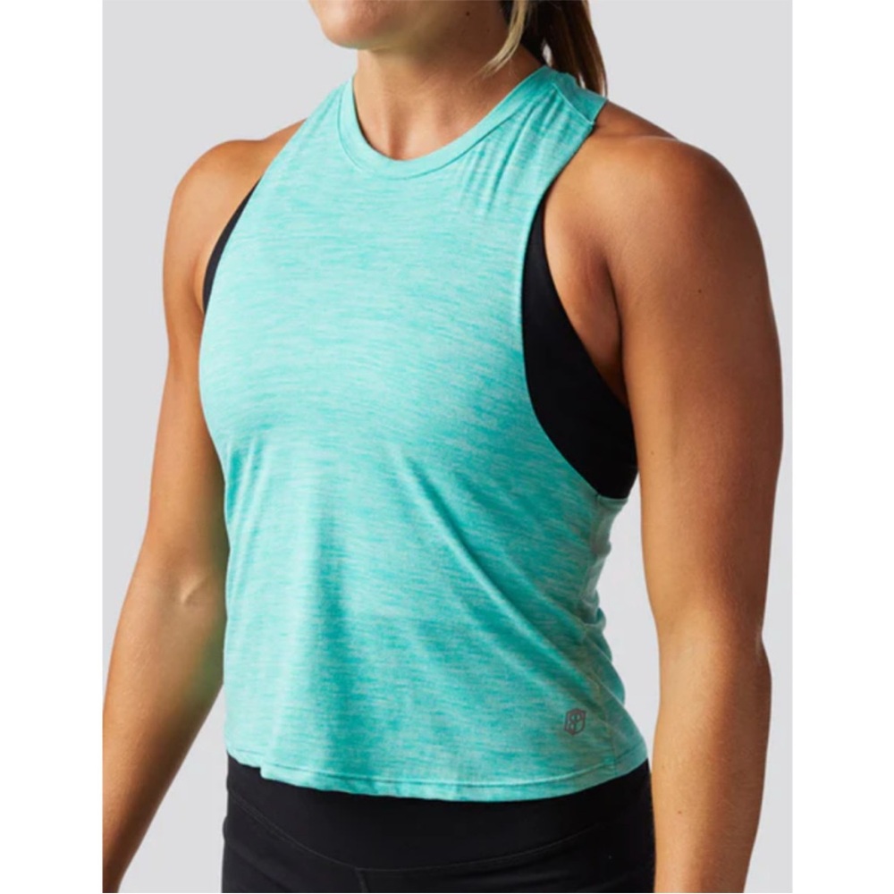 Born Primitive NEW Elevate High Neck Racerback Muscle Tank in Teal Size XXL